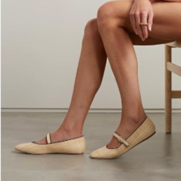 miss left Beige Braid Buckle Strap Mary Janes Closed Round Toe Ballet Flats - Picture 1 of 8